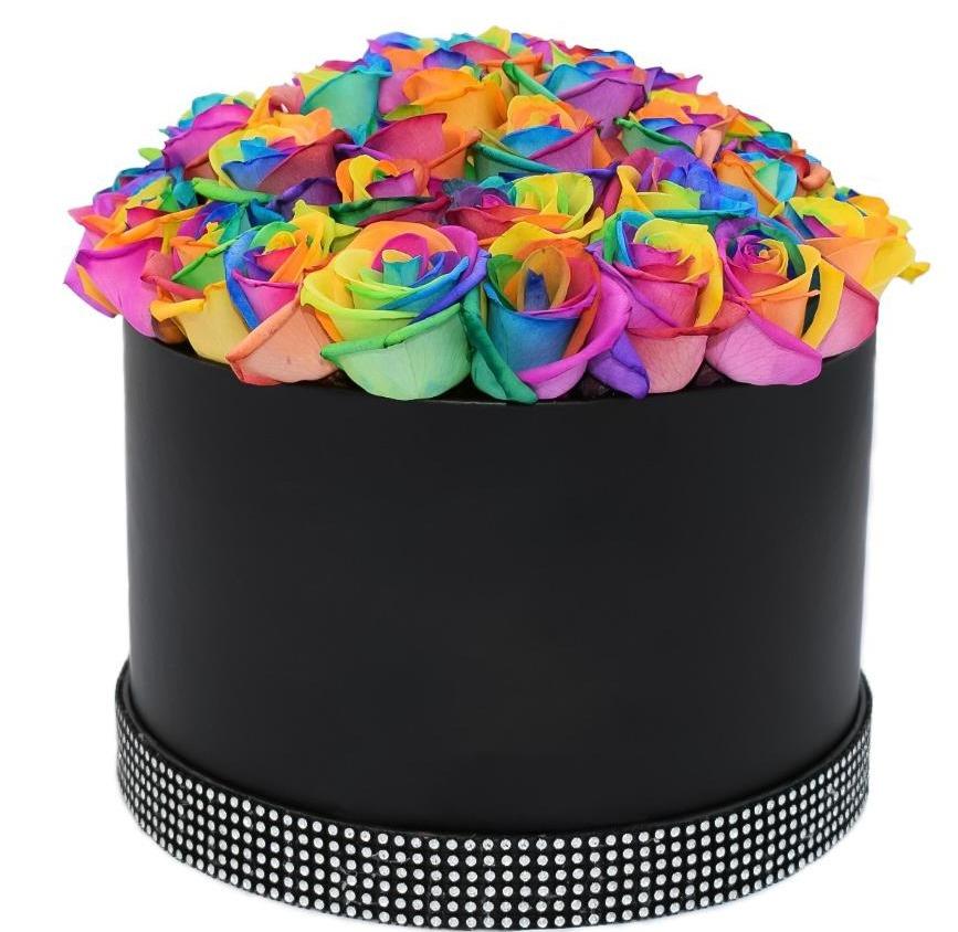 Rainbow Roses Box - Florist London