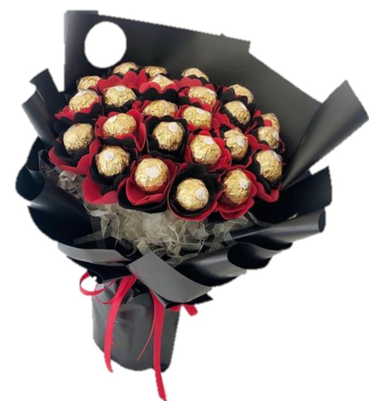 Red and Black Bouquet of Chocolates - Florist London