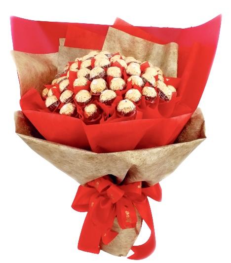Red and Gold Chocolate Bouquet - Florist London