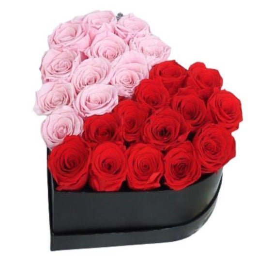 Red and Pink Roses Box - Florist London