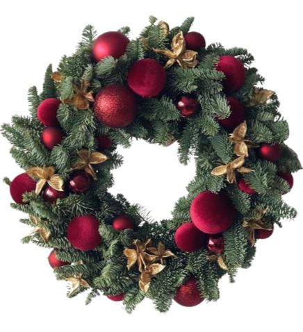 Red Charm Christmas Wreath - Florist London