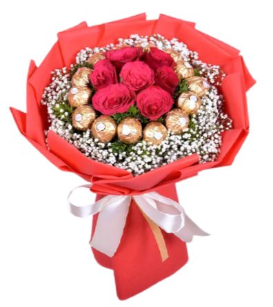 Red Roses and Chocolates Bouquet - Florist London
