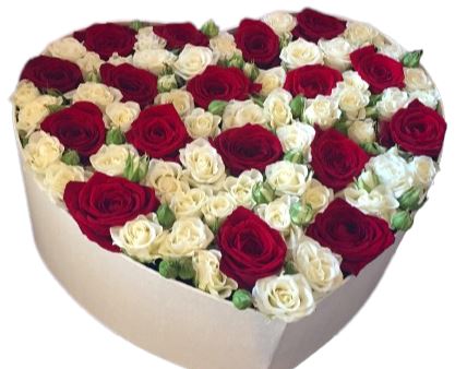 Red Roses and Spray Roses Box - Florist London