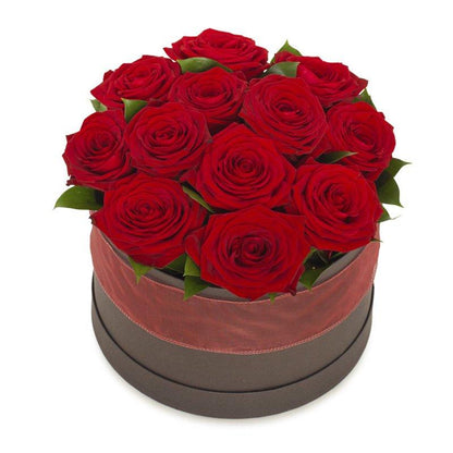 Red Roses with Greenery Box - Florist London
