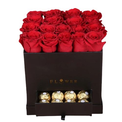 Romantic Roses and Chocolate Secret Box - Florist London