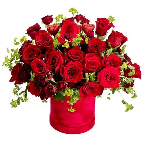 Roses and Hearts Box - Florist London