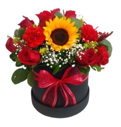 Roses and Sunflower Box - Florist London