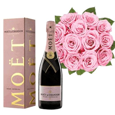Roses Bouquet with Champagne - Florist London