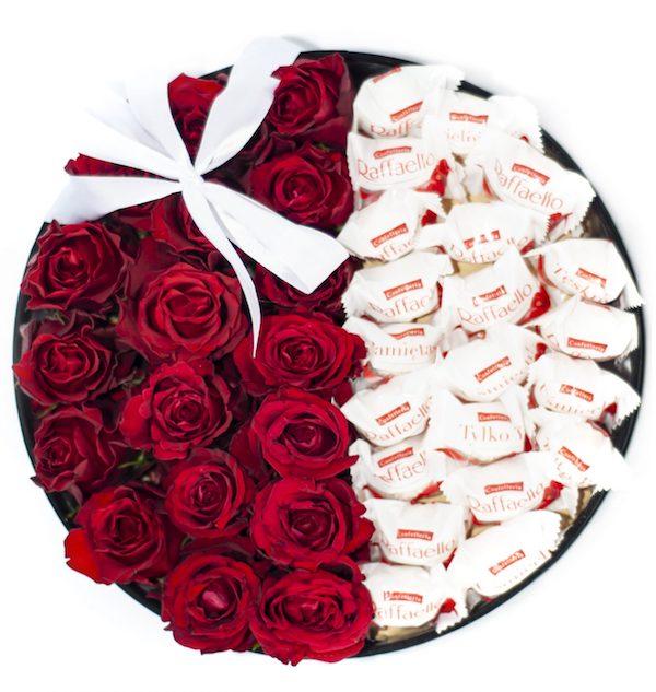 Roses with Chocolates Elegant Box - Florist London