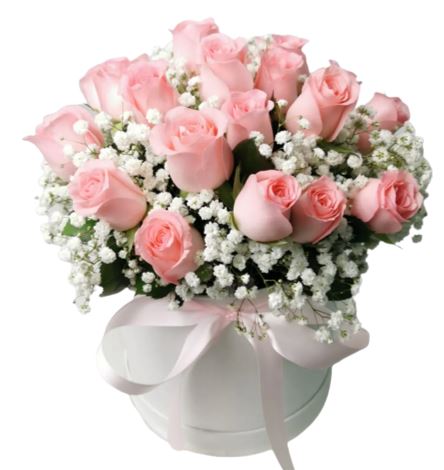 Roses with Gypsophila Box - Florist London