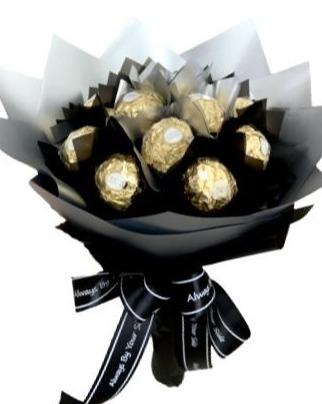 Silver and Black Candy Bouquet - Florist London