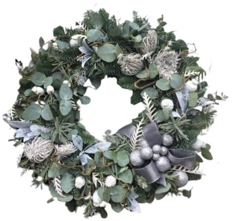 Silver Christmas Wreath - Florist London