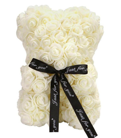 Small Milky Rose Flower Bear