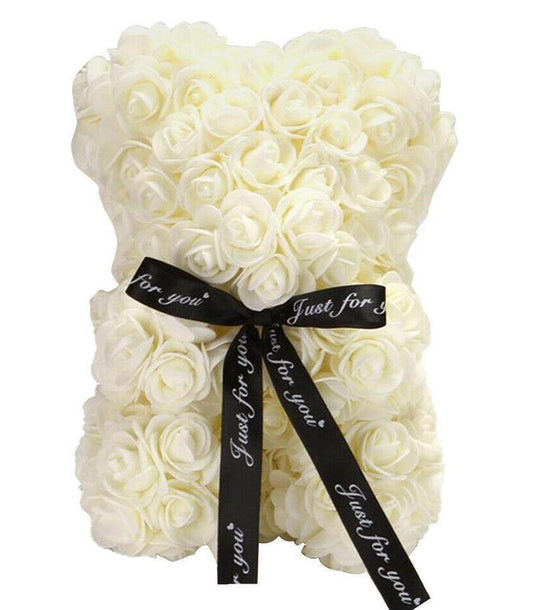 Small Milky Rose Flower Bear