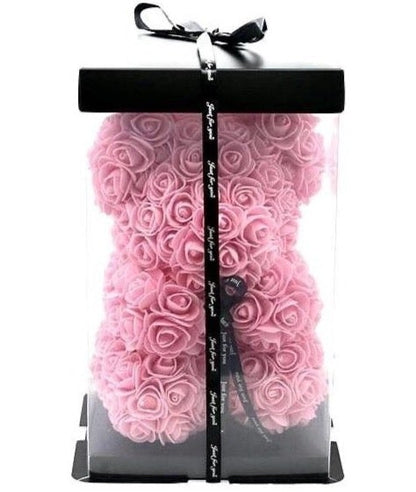 Small Pink Rose Flower Bear - Florist London