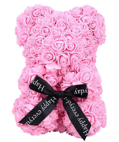 Small Pink Rose Flower Bear - Florist London