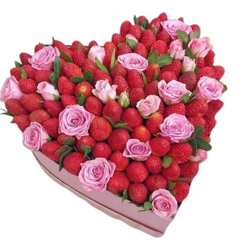 Strawberries and Spray Roses Box - Florist London