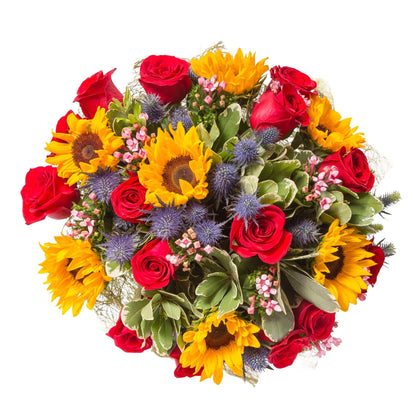 Sunflowers and Roses Bouquet - Florist London