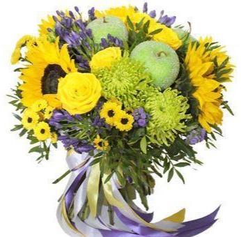 Sunflowers with Apple Bouquet - Florist London