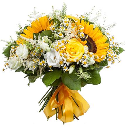 Sunflowers with Tanacetum Bouquet - Florist London