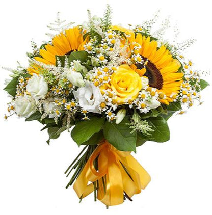 Sunflowers with Tanacetum Bouquet - Florist London