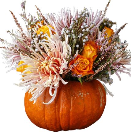 Sunset Pumpkin Arrangement - Florist London