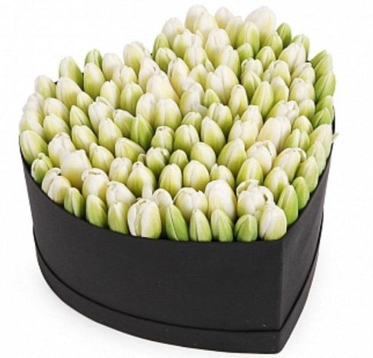 Tulips in Heart Box