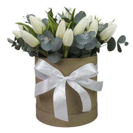 Tulips with Greenery Box - Florist London