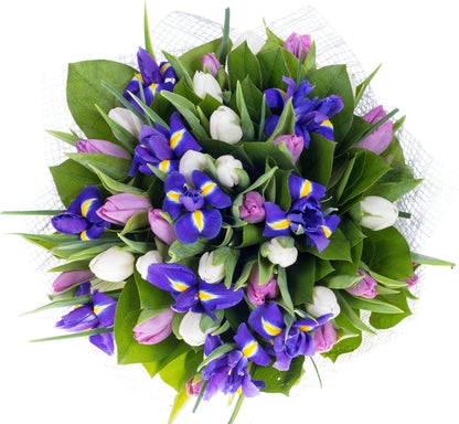 Tulips with Iris Bouquet - Florist London