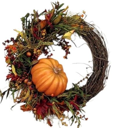 Vine Halloween Wreath with Pumpkin - Florist London