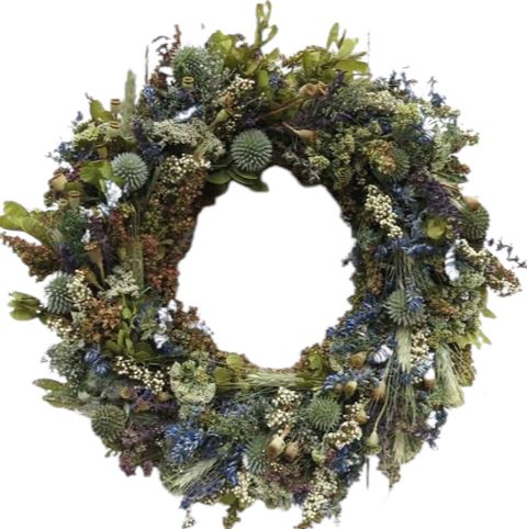 Vintage Autumn Wreath with Lavender