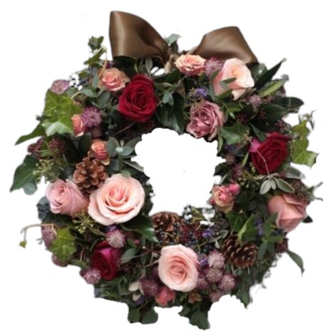 Vintage Pink Christmas Door Wreath - Florist London
