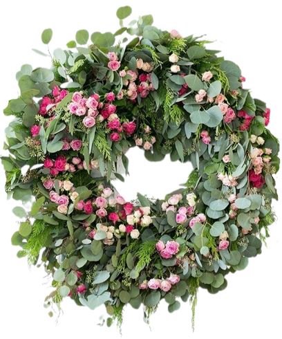 Vintage Spray Roses Door Wreath - Florist London