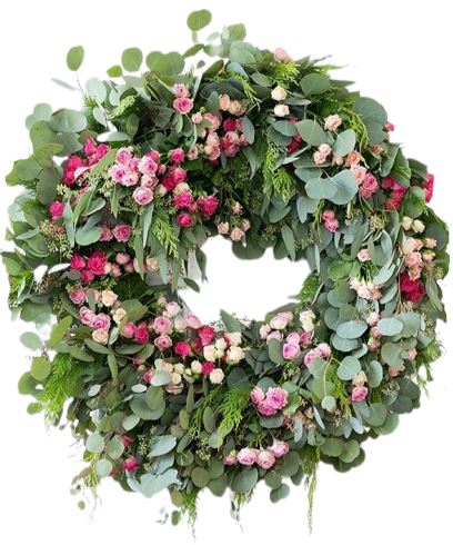 Vintage Spray Roses Door Wreath