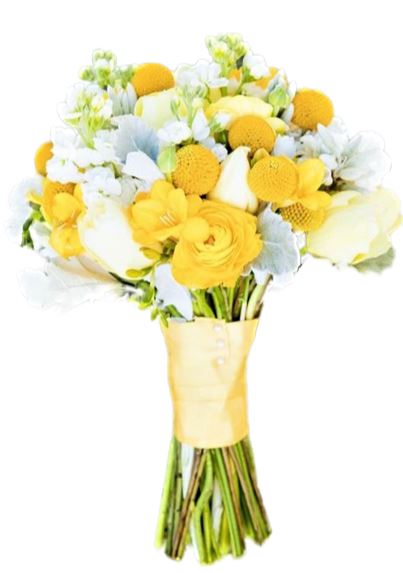 White and Yellow Wedding Bouquet - Florist London