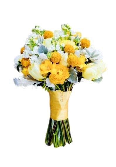 White and Yellow Wedding Bouquet - Florist London