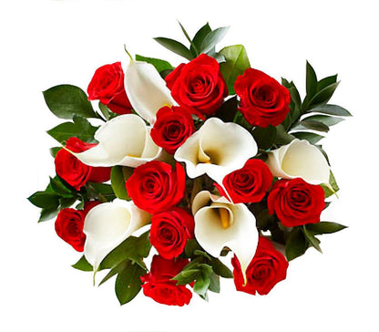 White Calla in Red Bouquet - Florist London