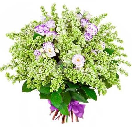 White Lilac with Lisianthus Bouquet - Florist London