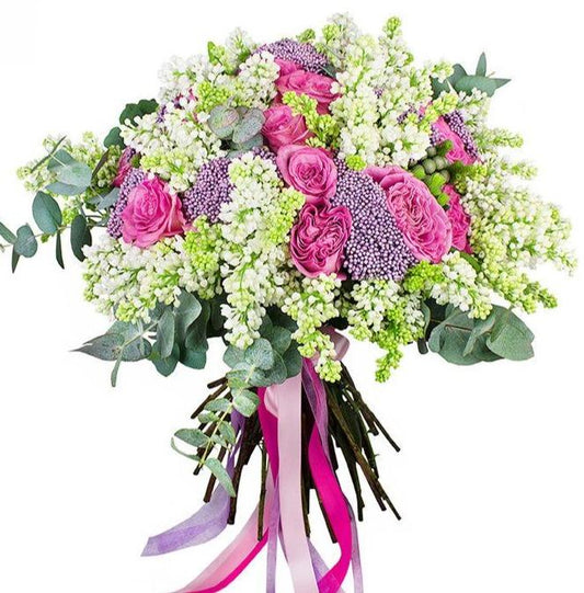 White Lilac with Roses Bouquet