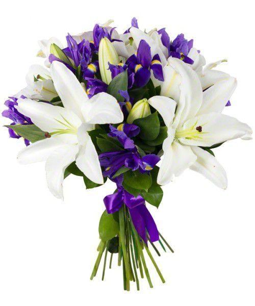 White Lily and Irys Bouquet - Florist London