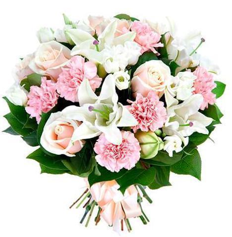 White Lily with Pink Accent Bouquet