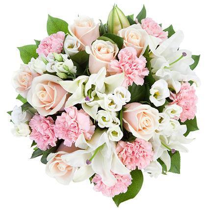 White Lily with Pink Accent Bouquet