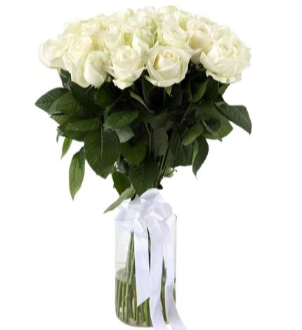 White Roses Bouquet in Vase - Florist London