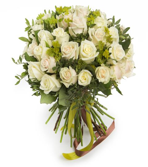 White Roses with Bupleurum Bouquet - Florist London