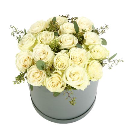White Roses with Greenery - Florist London