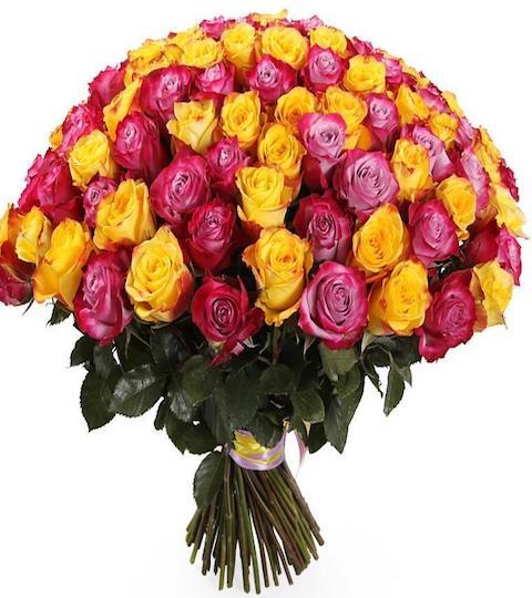 Yellow and Cherry Roses - Florist London