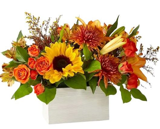 Yellow and Orange Flower Box - Florist London