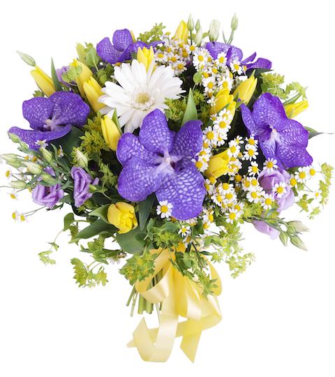 Yellow and Purple Bouquet - Florist London