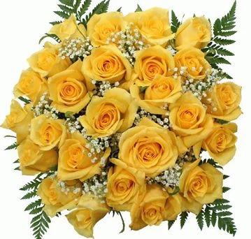 Yellow Roses with Gypsophila Bouquet - Florist London