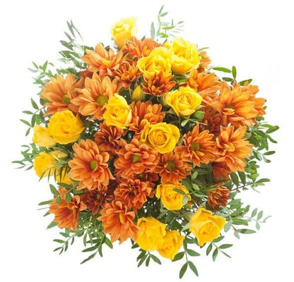 Yellow Spray Roses with Chrysanthemum Bouquet - Florist London